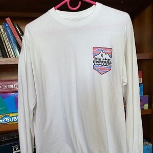 Big Sky, MT Long-sleeve White T-Shirt